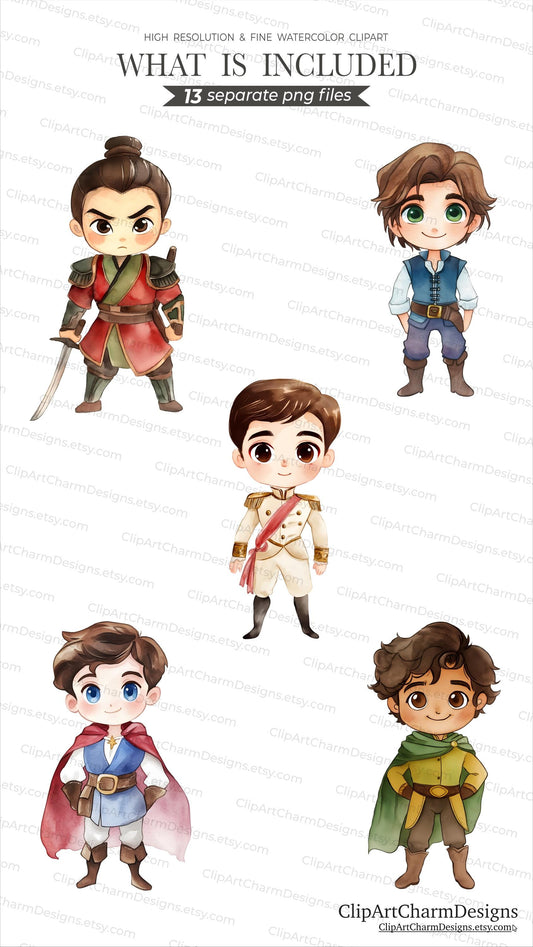 Prince Clipart, Prince PNG, Instant Download, Prince shirt, Princes birthday printable decorations, Flynn Rider png, Prince Charming clipart