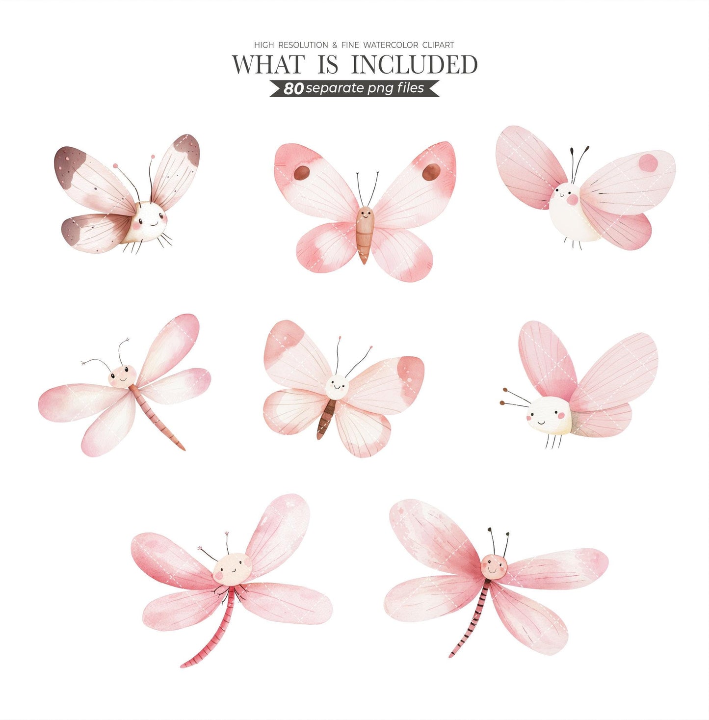 Watercolor Fairy Garden Clipart, Pink Fairy Princess PNG, Woodland Fantasy Unicorn, Cute Forest Animals, Magical Clipart, Whimsical Nursery