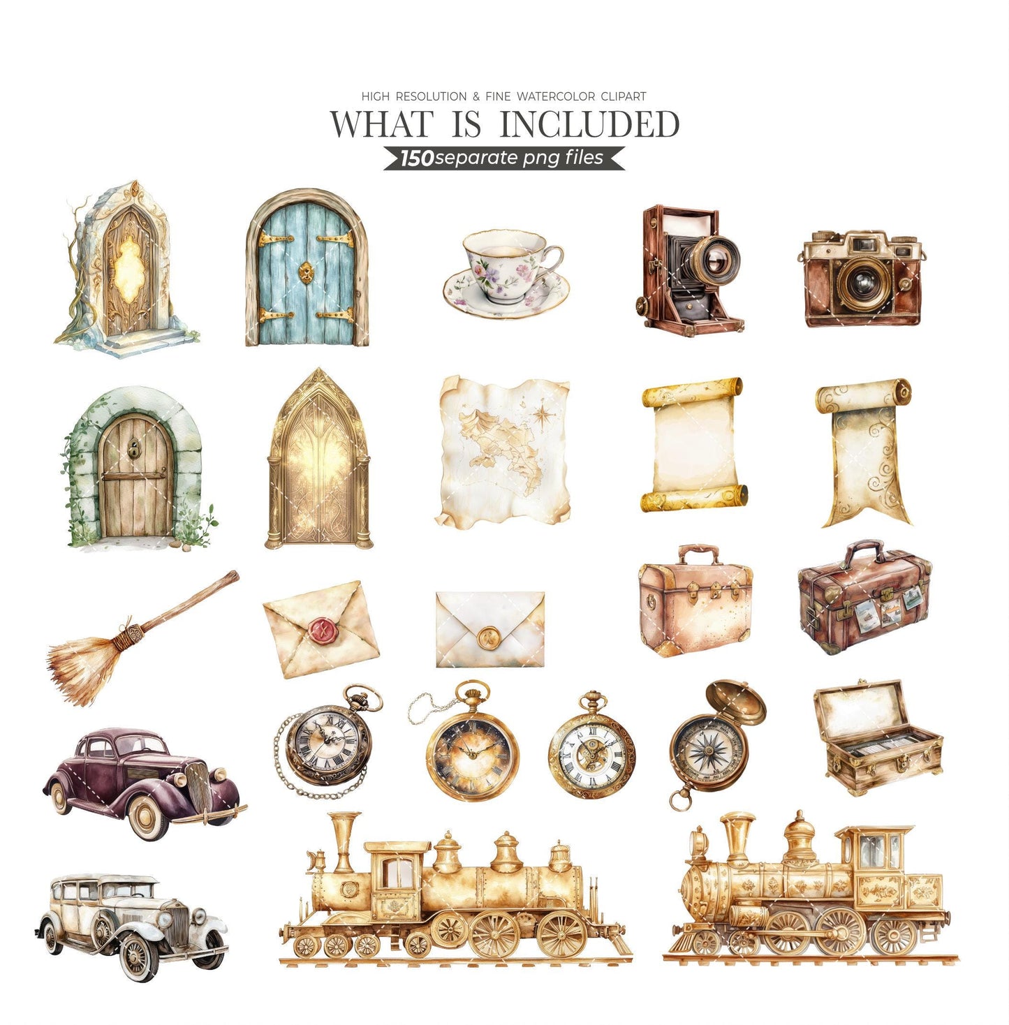 150 Wizard Gold Clipart, Cute Wizard Clipart, Cute Witch Clipart, Birthday Clipart - Kids Clipart, Nursery Clipart, Wizard School PNG