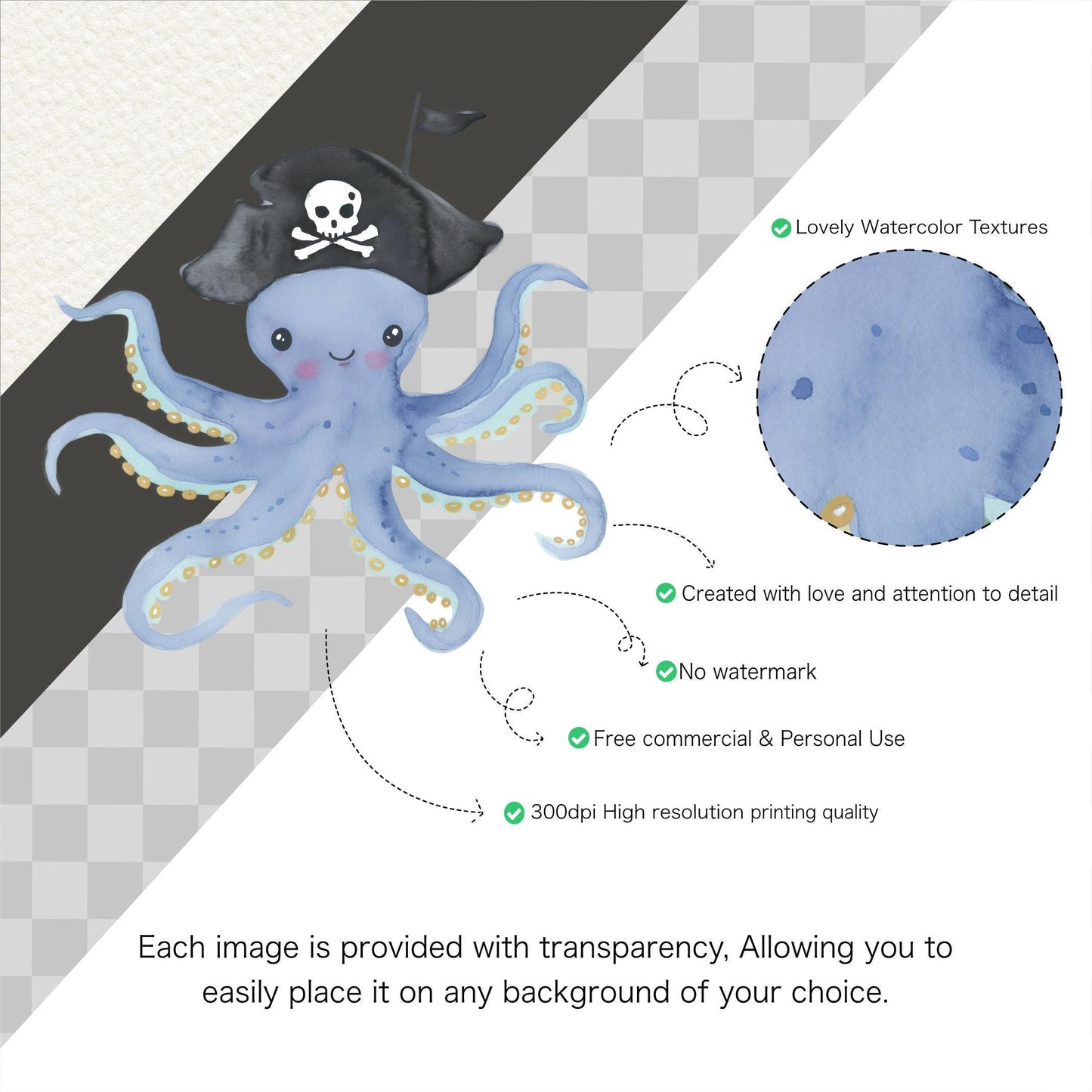 Cute Pirate Clipart - Caribbean Clipart - Treasure Trove Clipart - Parrot - Pirate Ship - Pirate Clipart Bundle - Watercolor Treasure Ship