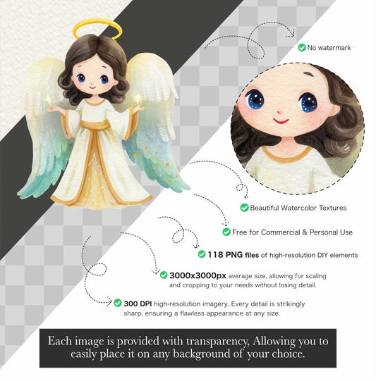 Saints Clipart Bundle – Catholic Christian Religious PNG | Watercolor Saints, Angels, Crosses, Church Digital Download