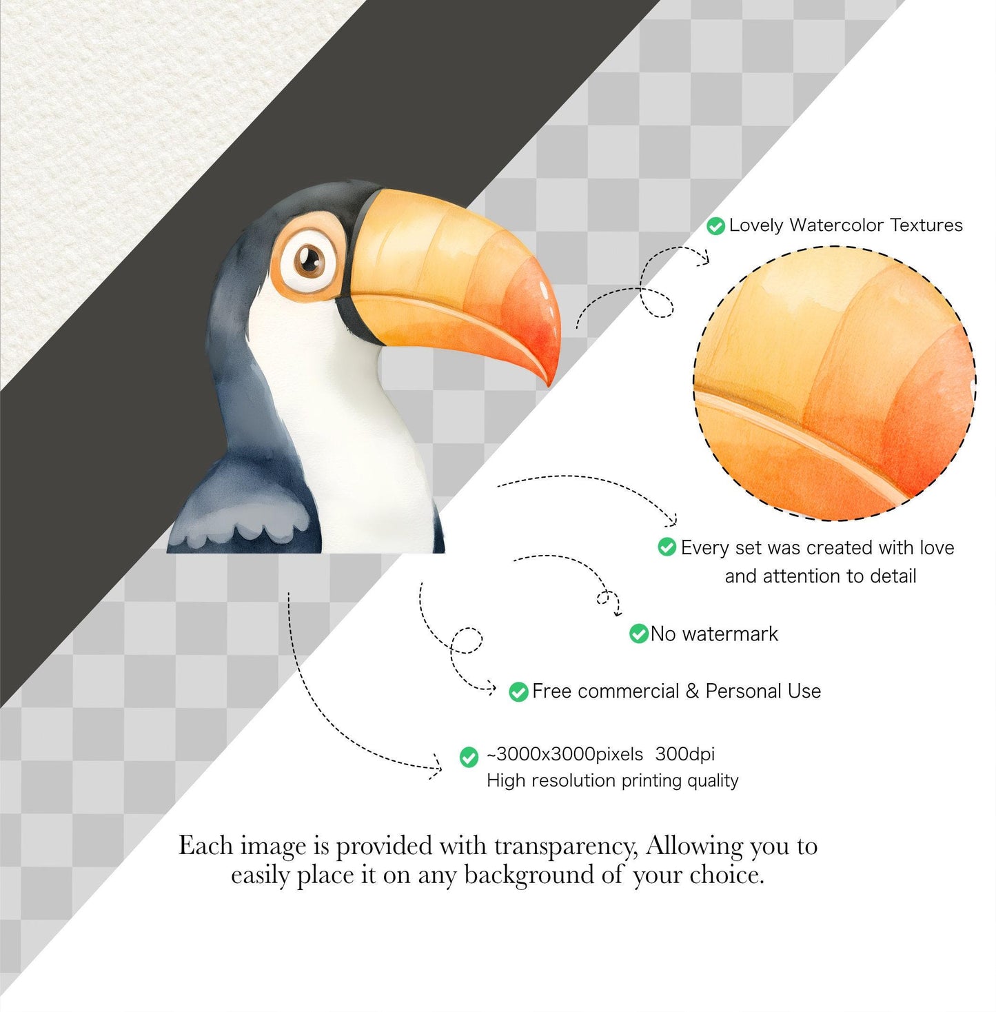 Watercolor Safari Portraits Clipart, Cute Animals Clipart, Baby Animals, Baby Shower Clipart, Safari Nursery, Boho Tropical Animals