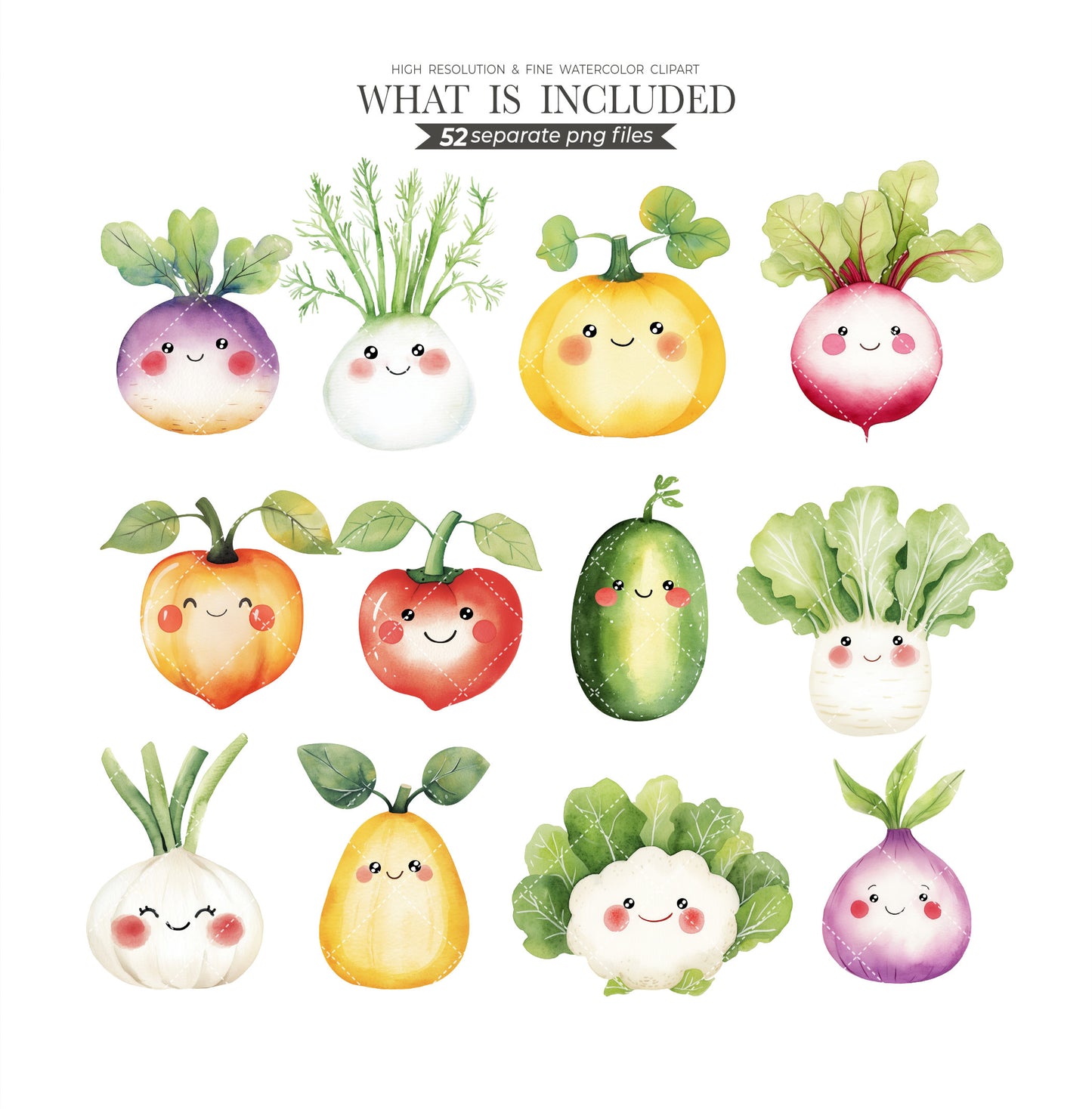 Cute Vegetable Clipart, Watercolor Garden Veggies, Carrot, Tomato, Avocado, Chili, Healthy Food, Kitchen Art, Scrapbook, Junk Journal