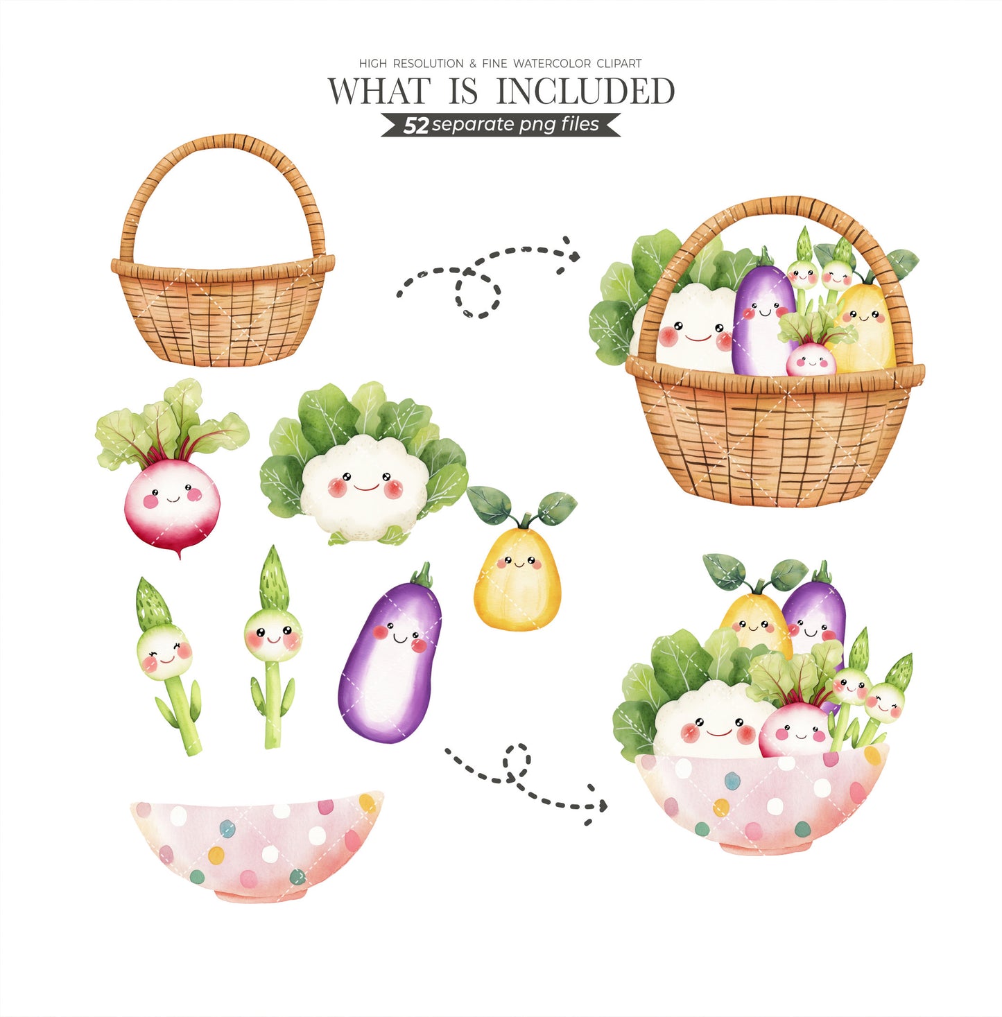 Cute Vegetable Clipart, Watercolor Garden Veggies, Carrot, Tomato, Avocado, Chili, Healthy Food, Kitchen Art, Scrapbook, Junk Journal