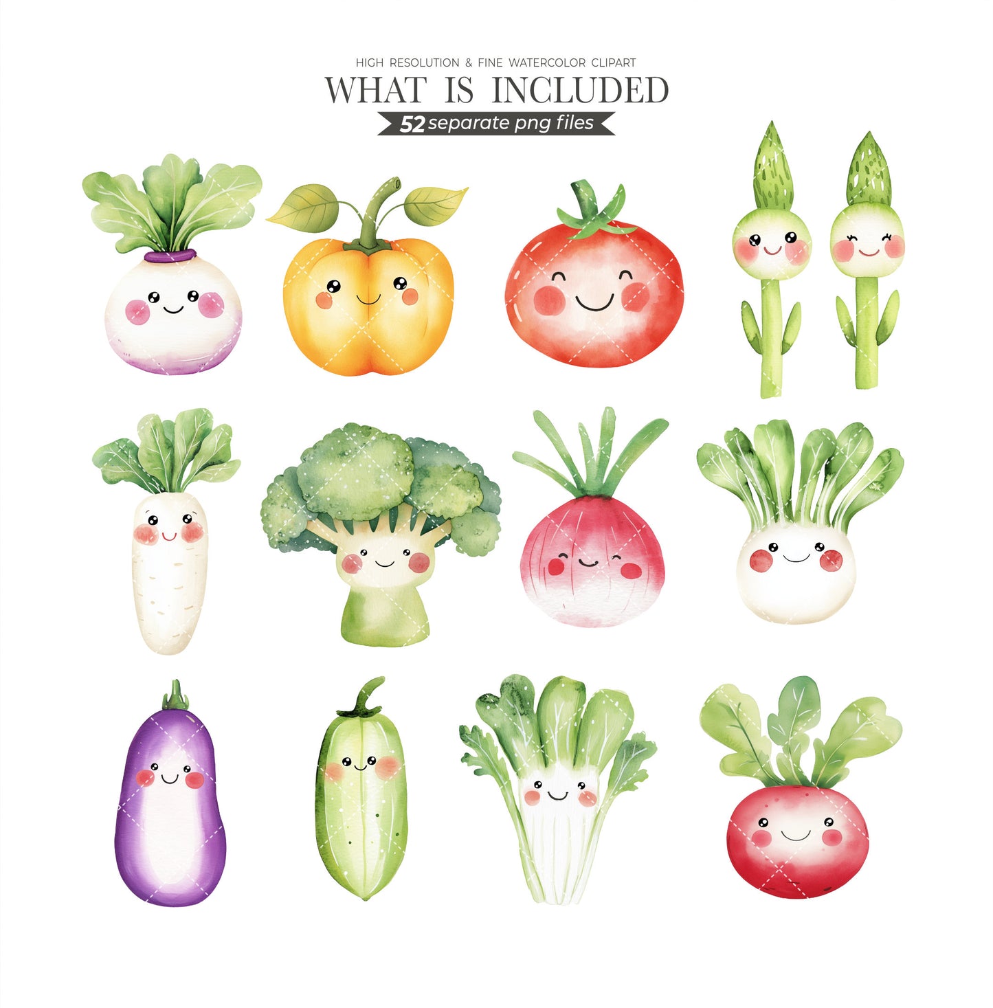 Cute Vegetable Clipart, Watercolor Garden Veggies, Carrot, Tomato, Avocado, Chili, Healthy Food, Kitchen Art, Scrapbook, Junk Journal