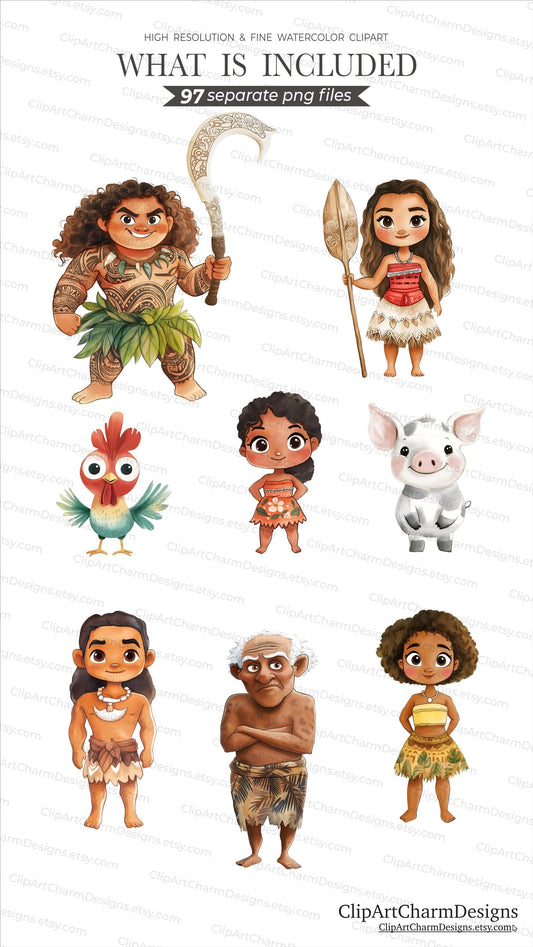 Princess PNG Clipart Bundle Cricut Printable Princess Party Decorations Nursery Clipart Cute Animals Birthday Invitation Art