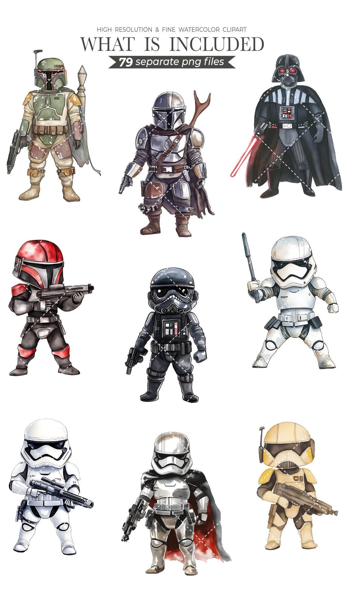 Space Wars Clipart Set - 300 DPI, High-Resolution, Transparent Background, Digital Download Perfect for DIY Gifts & Crafts