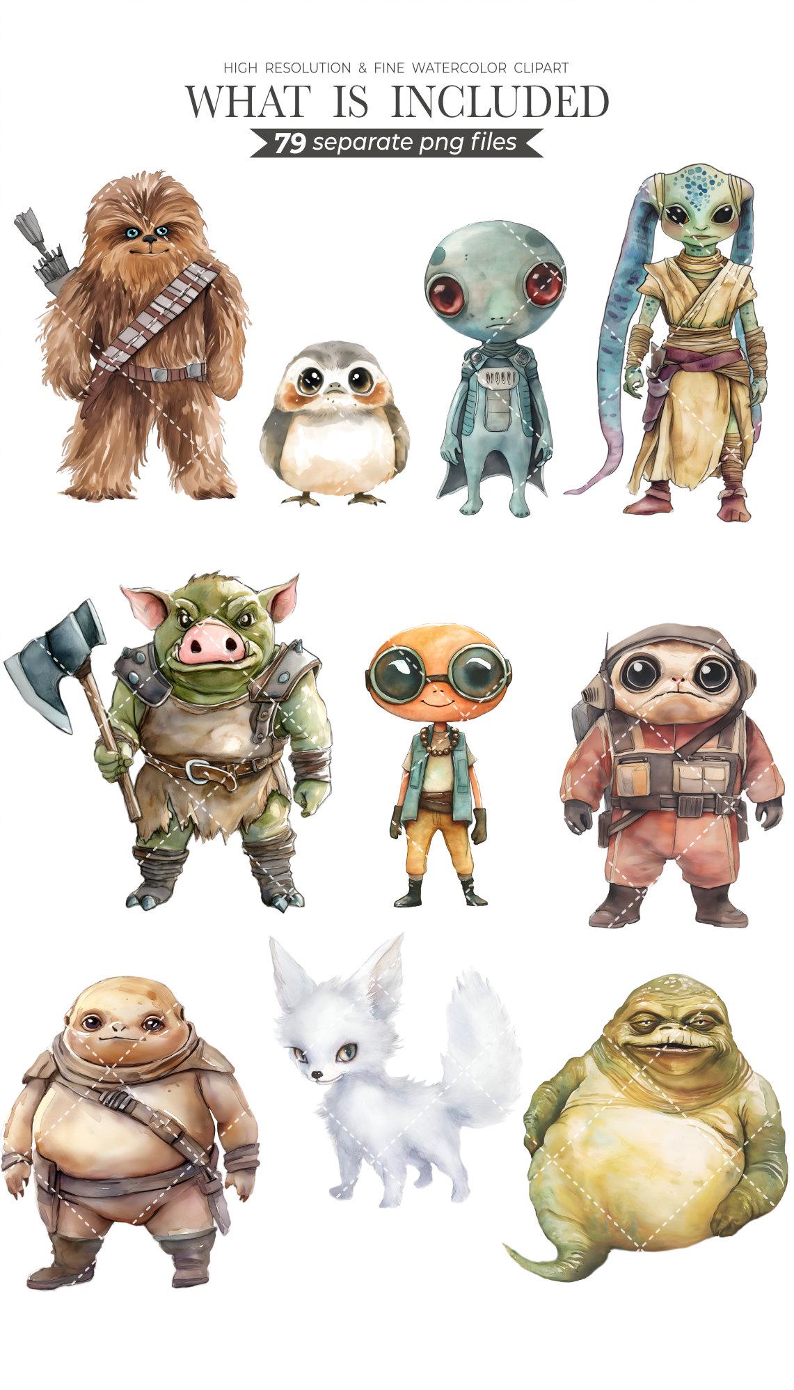Space Wars Clipart Set - 300 DPI, High-Resolution, Transparent Background, Digital Download Perfect for DIY Gifts & Crafts