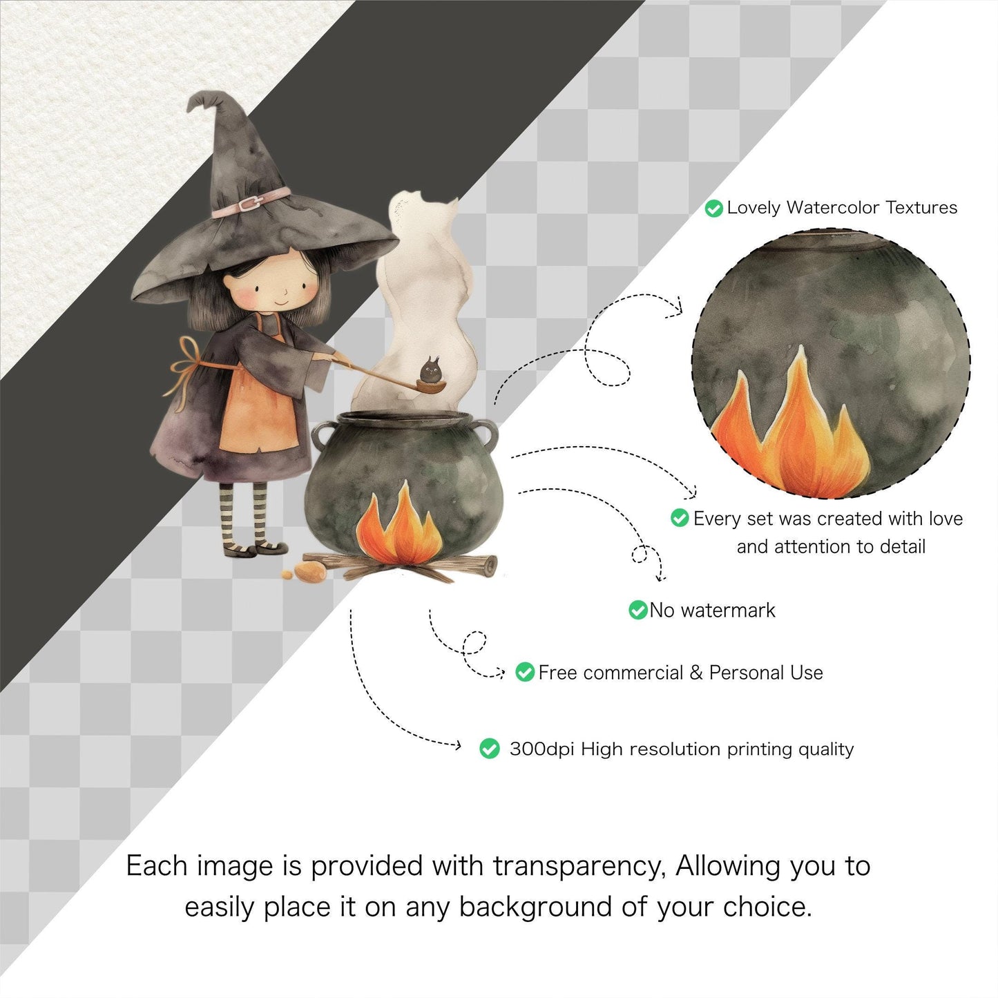 Cute Halloween Clipart - Pumpkin Clipart - Witch - Cute Monster Clipart - Vampire - Wizard - Kids Halloween - COMMERCIAL LICENSE INCLUDED