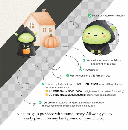Cute Halloween Clipart - Trick or treat Clipart - Halloween Night - Kids in Halloween Costumes Clipart - Kids Halloween - Commercial Use