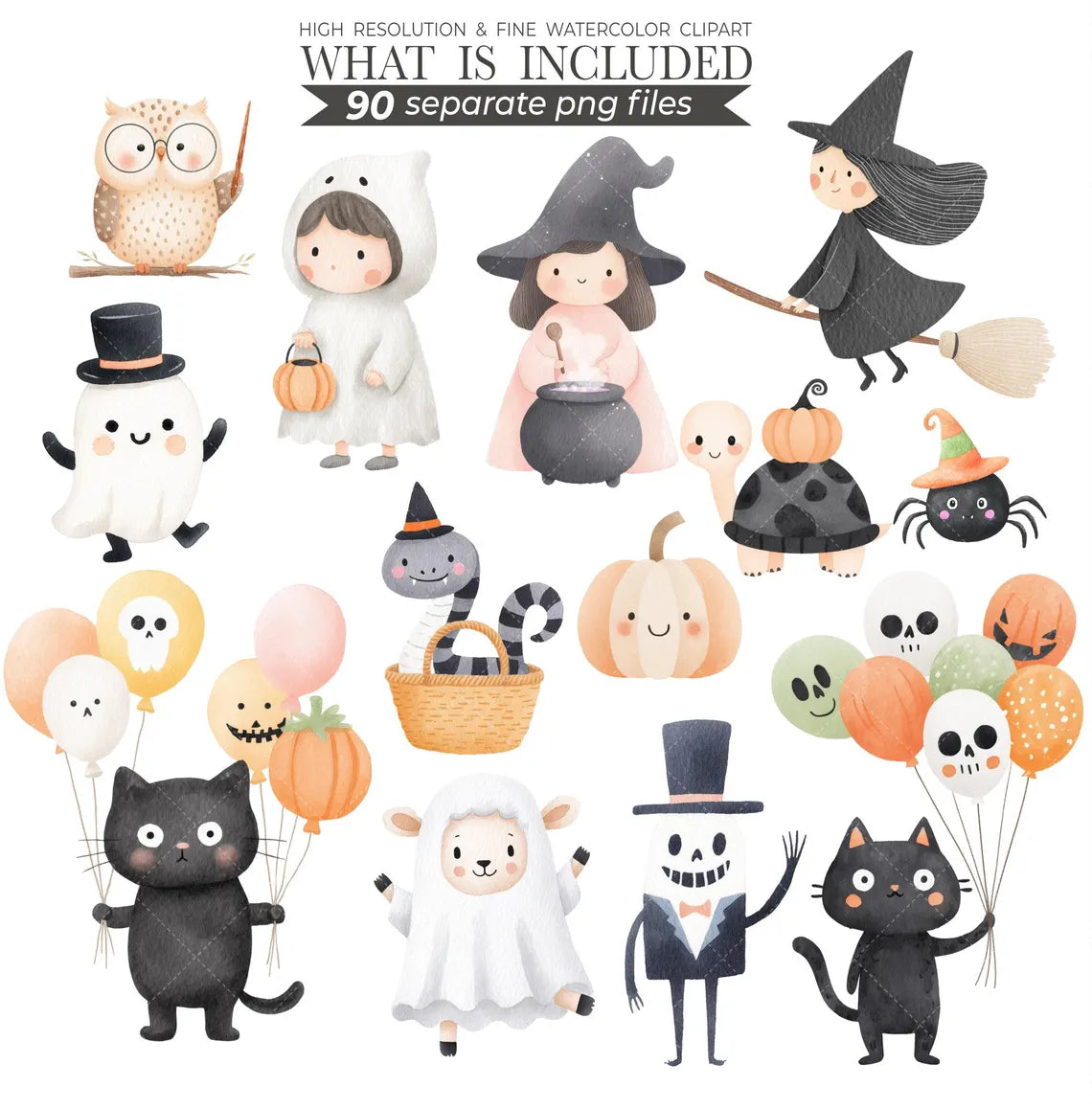 Cute Halloween Clipart - Trick or treat Clipart - Halloween Night - Kids in Halloween Costumes Clipart - Kids Halloween - Commercial Use