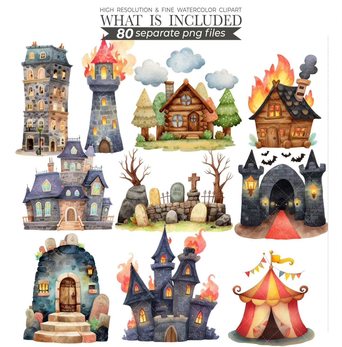 80 Chibi Horror Clipart PNG: Creepy Cute Villains, Dark Style, 300 DPI (Digital Download)