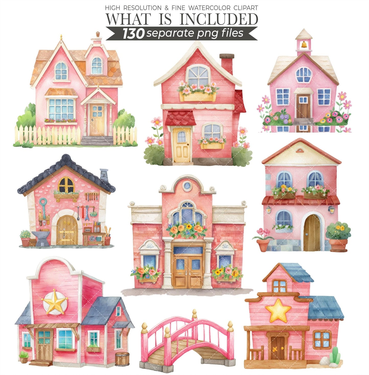 Watercolor Cowgirl Clipart Bundle: 130 PNG Designs (Digital Download)
