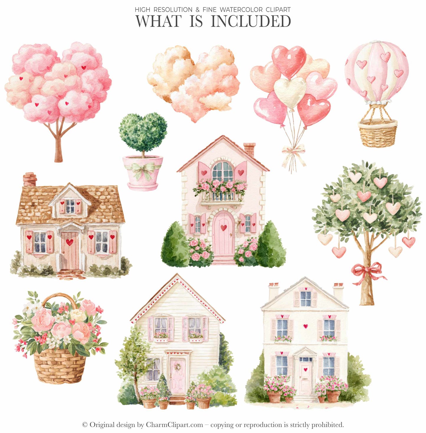 Pastel Valentine Teddy Bears Clipart, Cute Watercolor Love Bear PNG, Romantic Nursery Clipart, Baby Shower, Digital Download