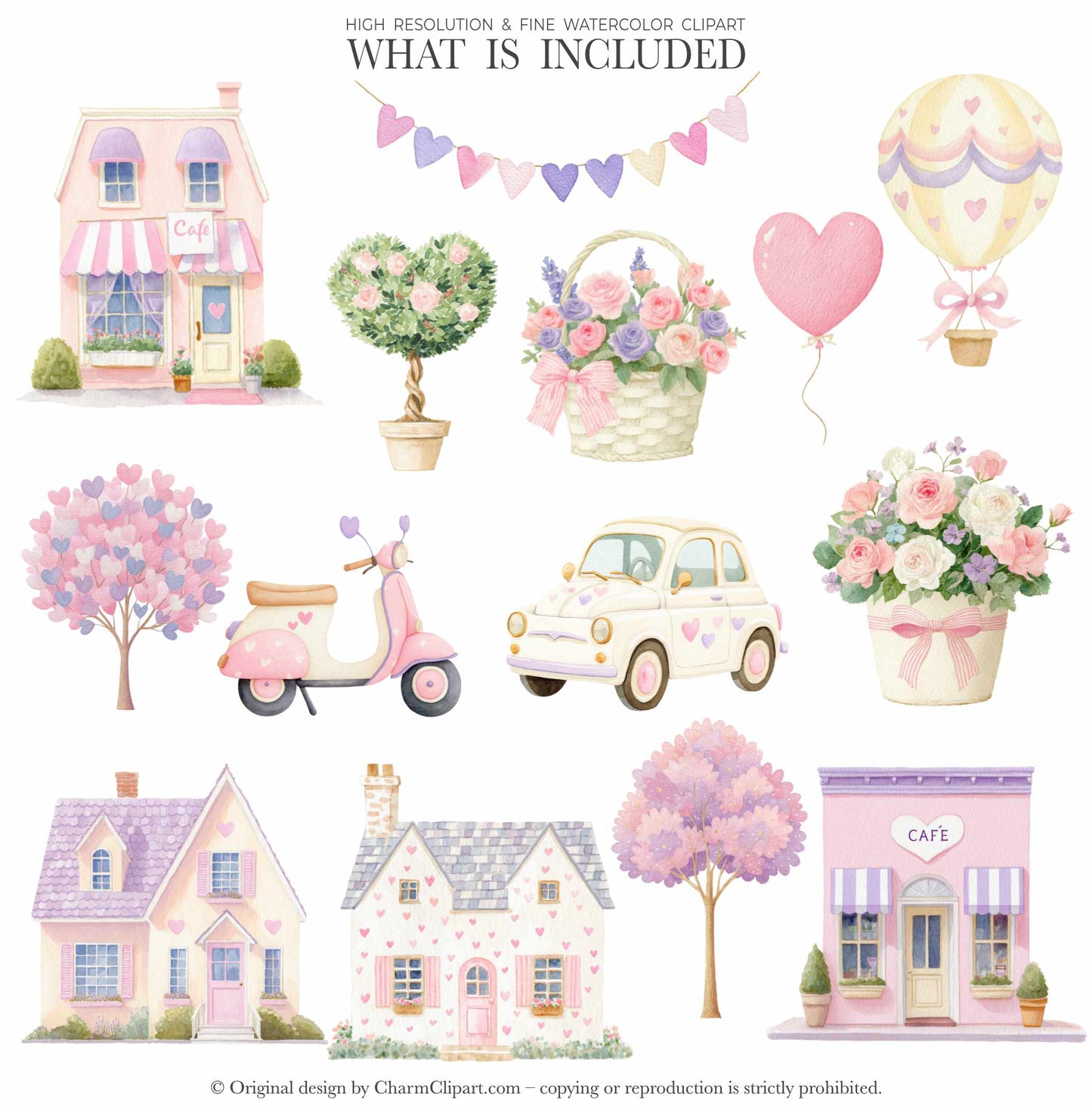 Valentine’s Day Teddy Bears Clipart, Romantic Watercolor Bears PNG, Cute Love Clipart, Nursery Decor, Baby Shower Digital Set
