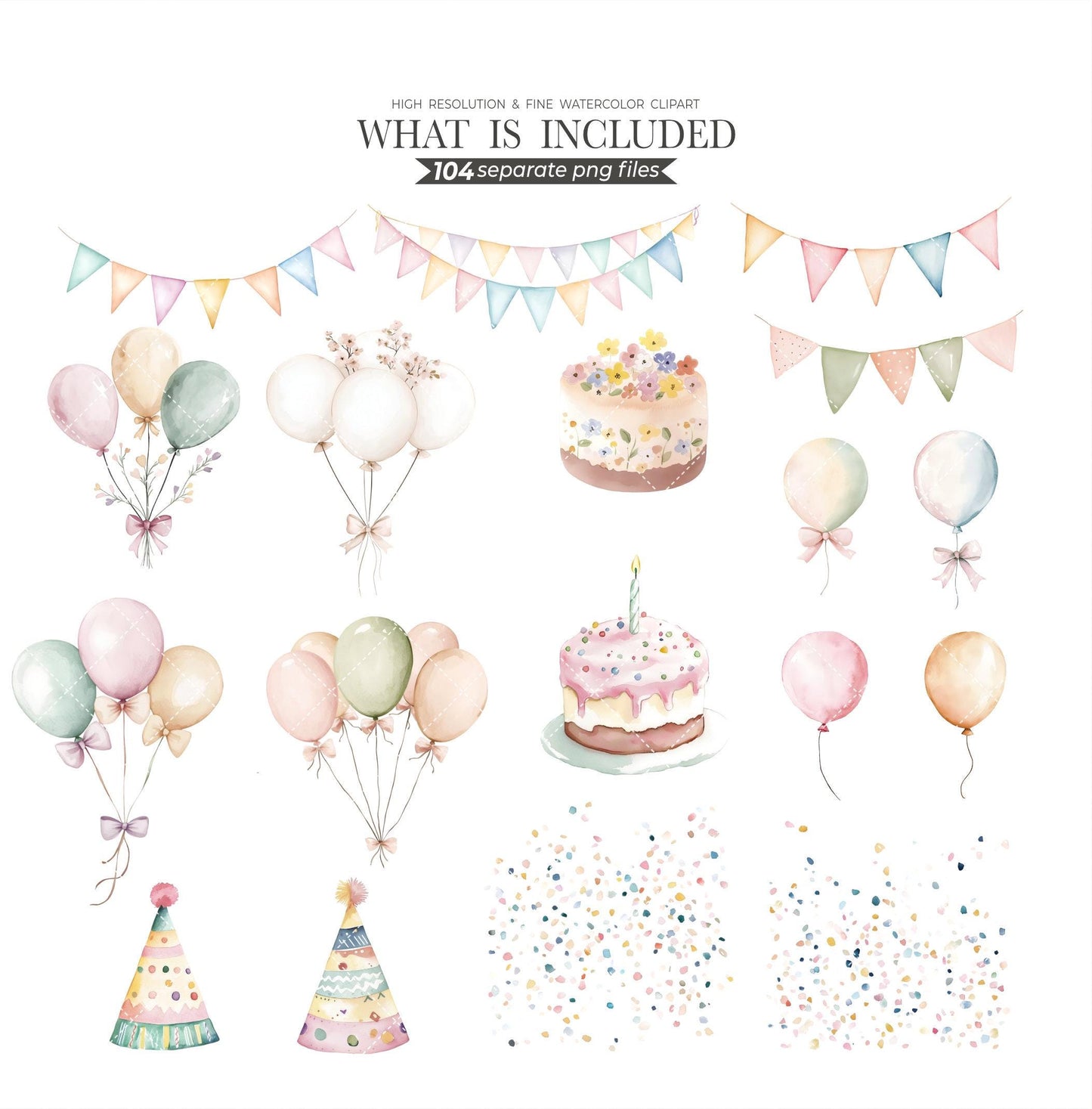 Silly Goose Clipart Spring Vintage Cottagecore Whimsical Cute Watercolor Commercial Use Birthday Party Baby Shower Wildflowers Balloons PNG