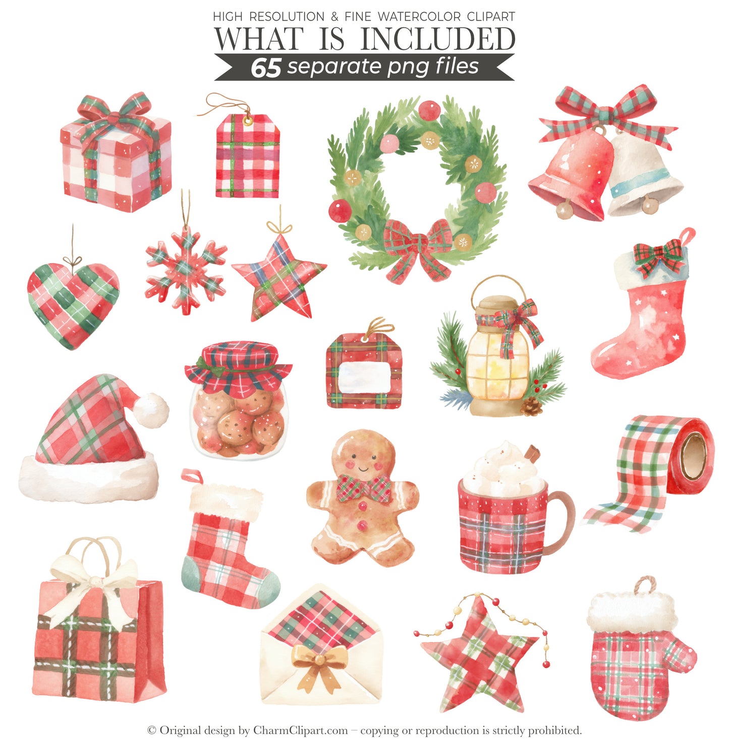 Watercolor Christmas Teddy Bears Clipart, Cute Holiday Bear PNG, Tartan Christmas Clipart, Festive Nursery Animals, Winter Bear PNG Download