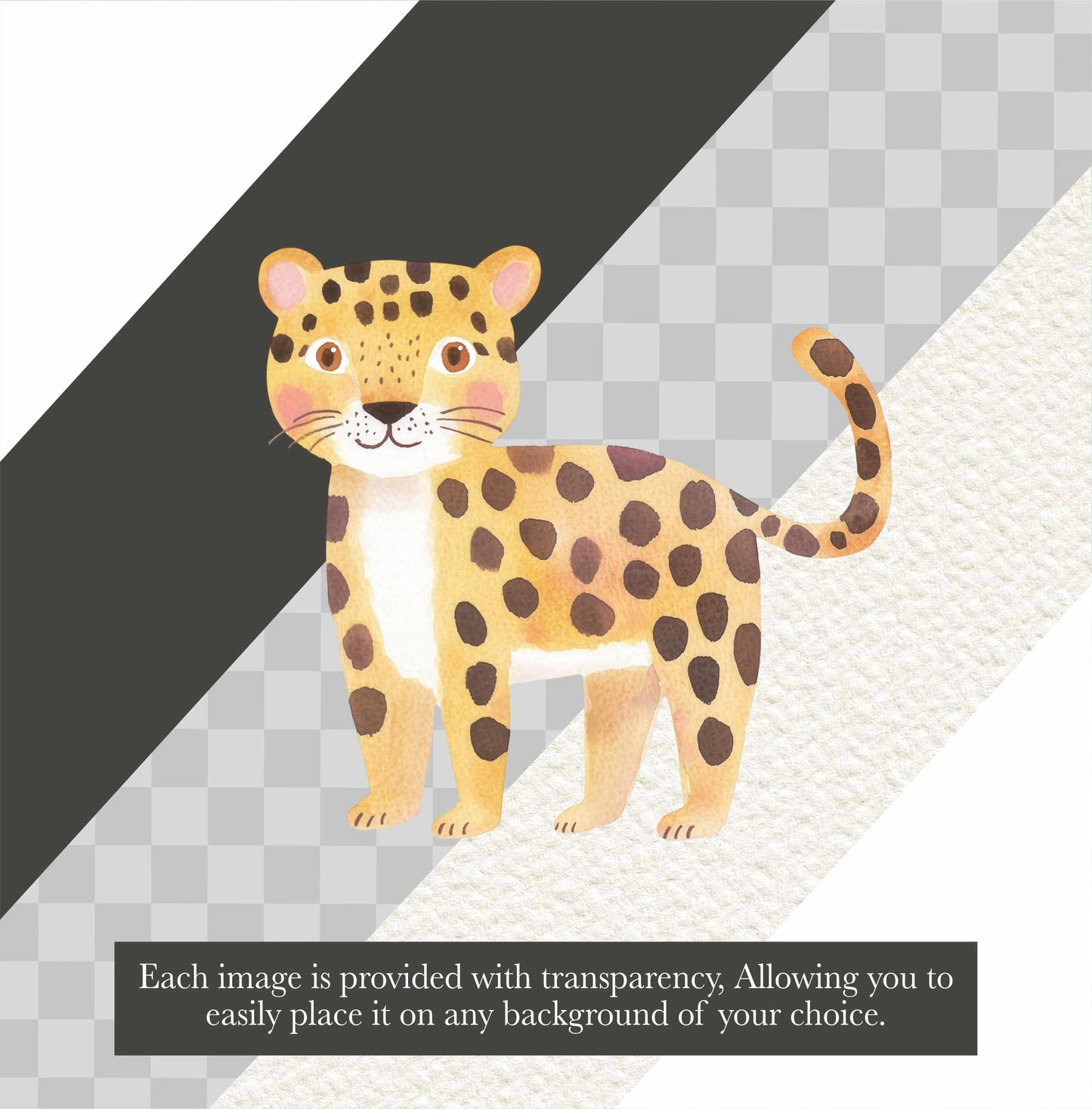 Safari Animals Watercolor Clipart Bundle: 33 Jungle Nursery Art PNG Digital Download