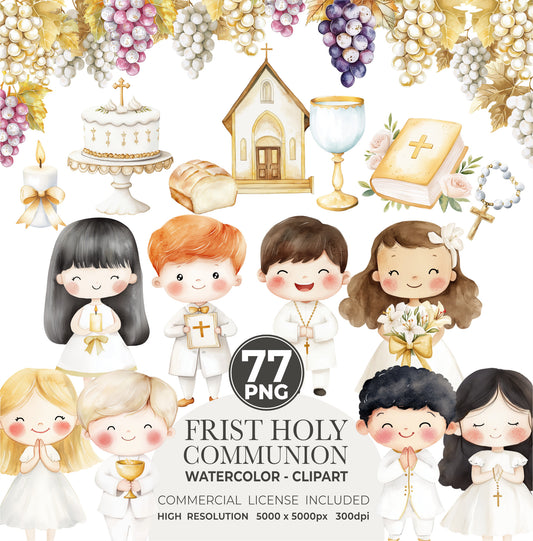 Holy Communion Elements and Praying Boys & Girls 77 PNG Clipart - Graphics on Transparent Background