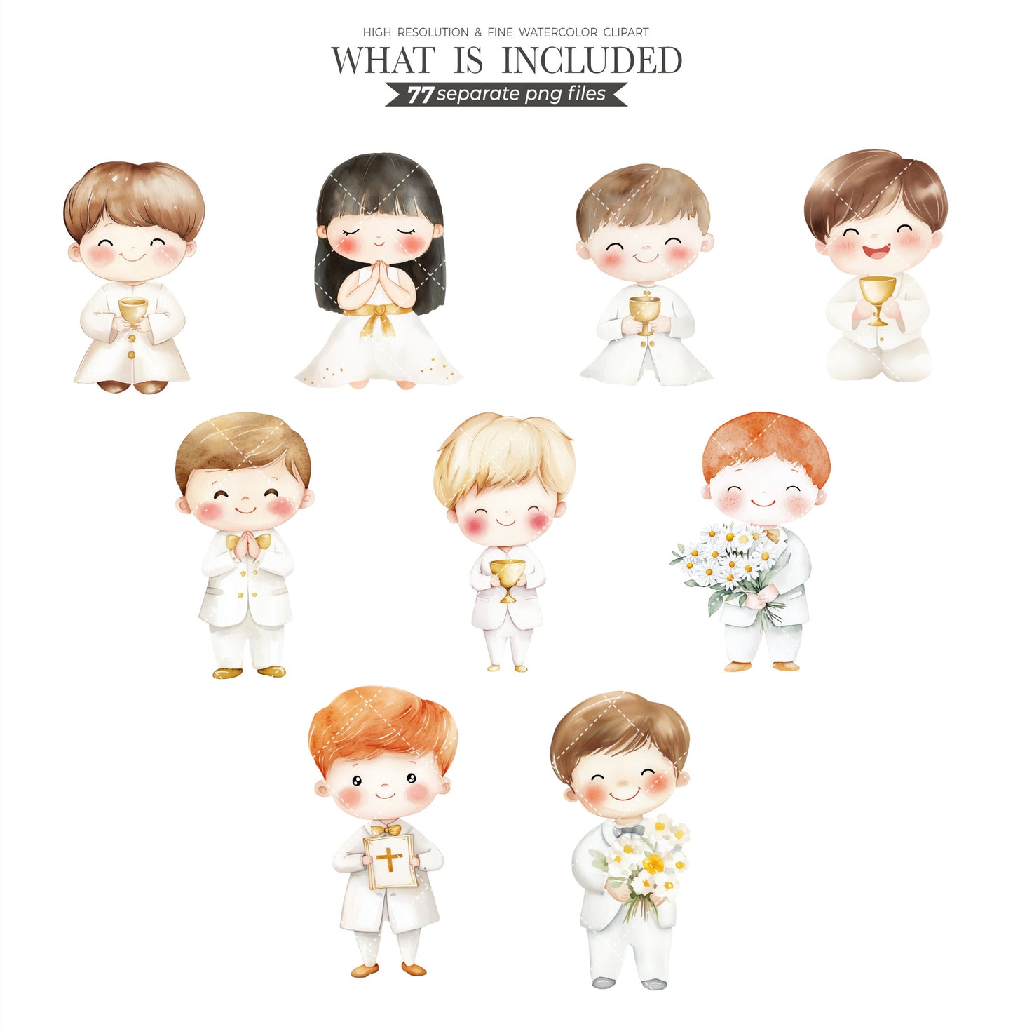 Holy Communion Elements and Praying Boys & Girls 77 PNG Clipart - Graphics on Transparent Background