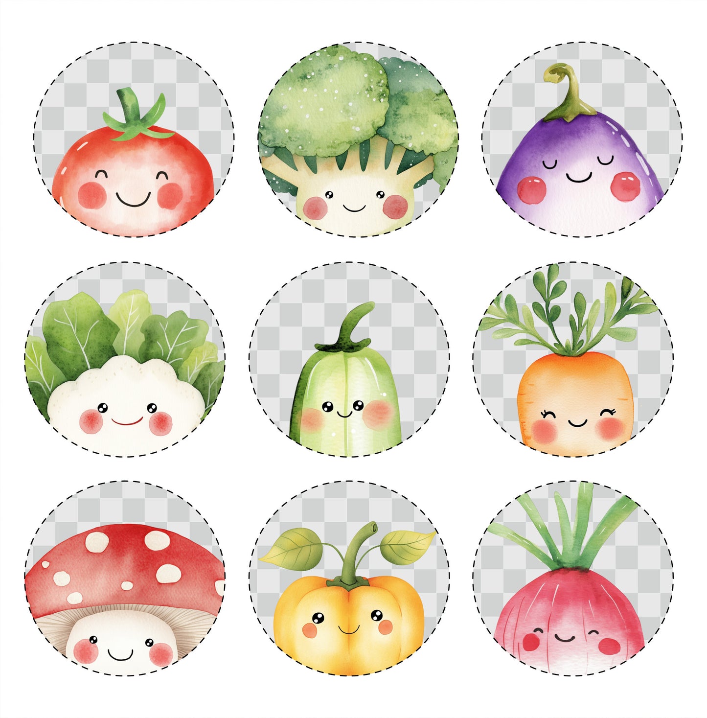 Cute Vegetable Clipart, Watercolor Garden Veggies, Carrot, Tomato, Avocado, Chili, Healthy Food, Kitchen Art, Scrapbook, Junk Journal
