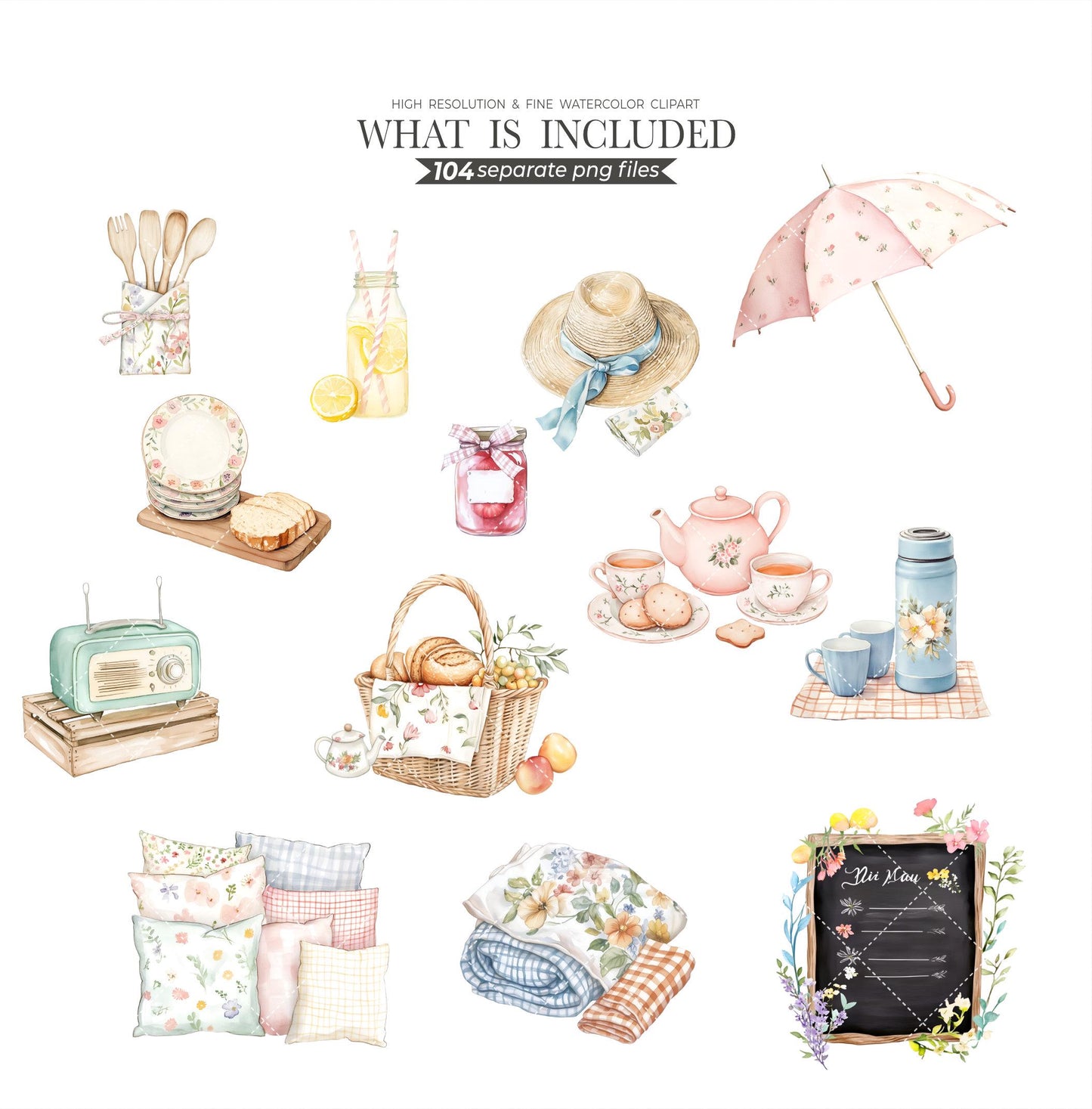 Silly Goose Clipart Spring Vintage Cottagecore Whimsical Cute Watercolor Commercial Use Birthday Party Baby Shower Wildflowers Balloons PNG