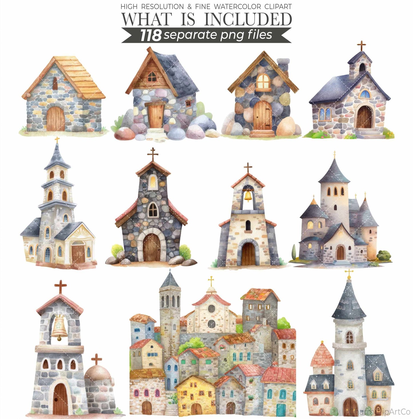 Saints Clipart Bundle – Catholic Christian Religious PNG | Watercolor Saints, Angels, Crosses, Church Digital Download
