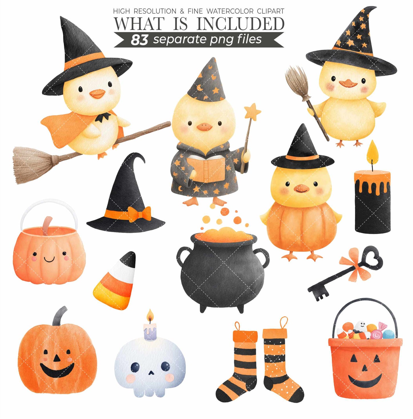 Halloween Duckling Clipart Bundle: Watercolor Costume Ducks (Digital Download, Commercial Use, 83 PNGs)