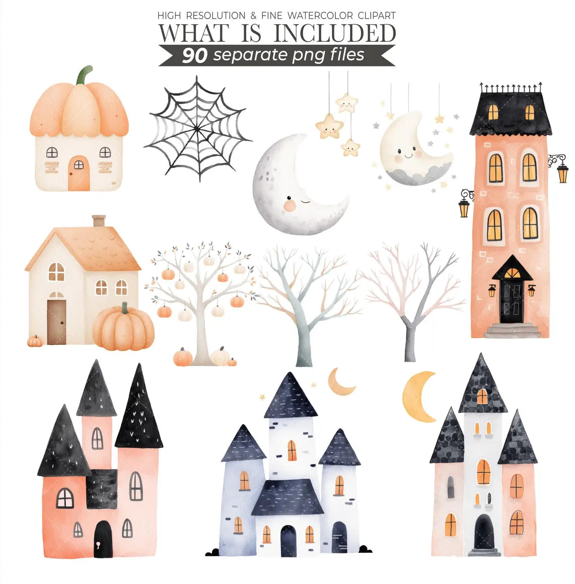 Cute Halloween Clipart - Trick or treat Clipart - Halloween Night - Kids in Halloween Costumes Clipart - Kids Halloween - Commercial Use