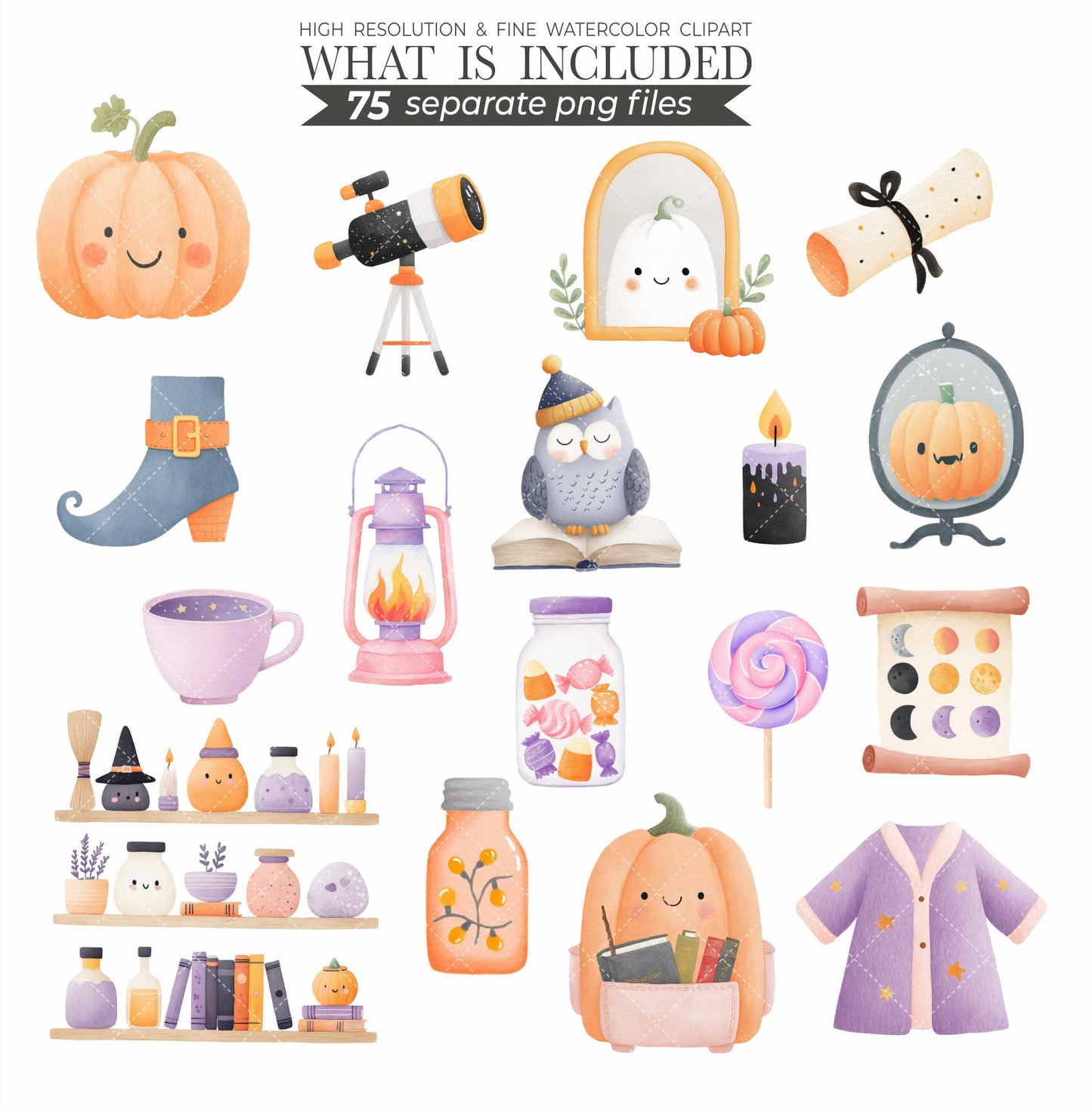 Witchy Goose Halloween Clipart Set: Pastel Costume Parade (PNG Files, Digital Download
