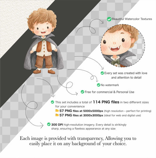 Watercolor Halloween Clipart Bundle: Pastel Ghosts, Pumpkins,  Halloween Kids  (Digital Download, 114 PNGs)