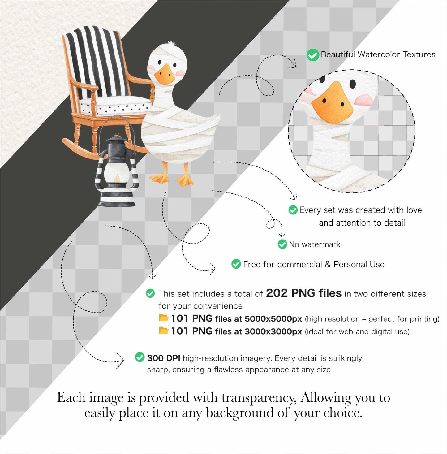 Watercolor Halloween Goose Clipart Set, Cute Spooky Geese PNG, Halloween Animals Clipart, Silly Goose Clipart, Whimsical Baby Shower Digital