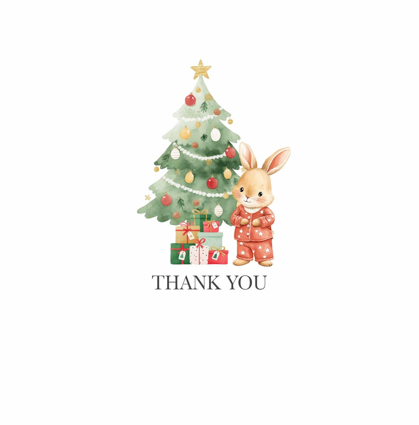 Christmas Bunny Watercolor Clipart: Festive Holiday Graphics (Digital Download, Commercial Use)