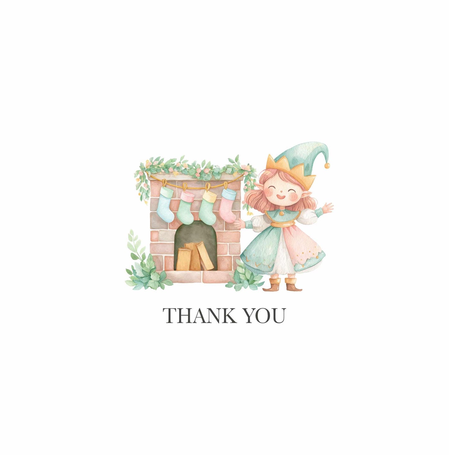 Mint and Pink Christmas Clipart: Watercolor Santa, Reindeer, Snowman (150 PNGs) (Commercial Use)