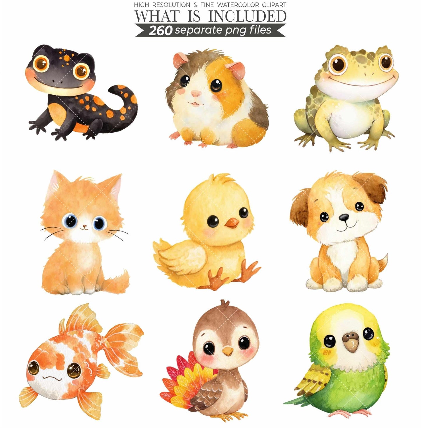 Watercolor Cute Animals Clipart 260 Cute Animal PNG Watercolor Animals Cute Animal Bundle Baby Animals Printable Animals Clipart Bundle