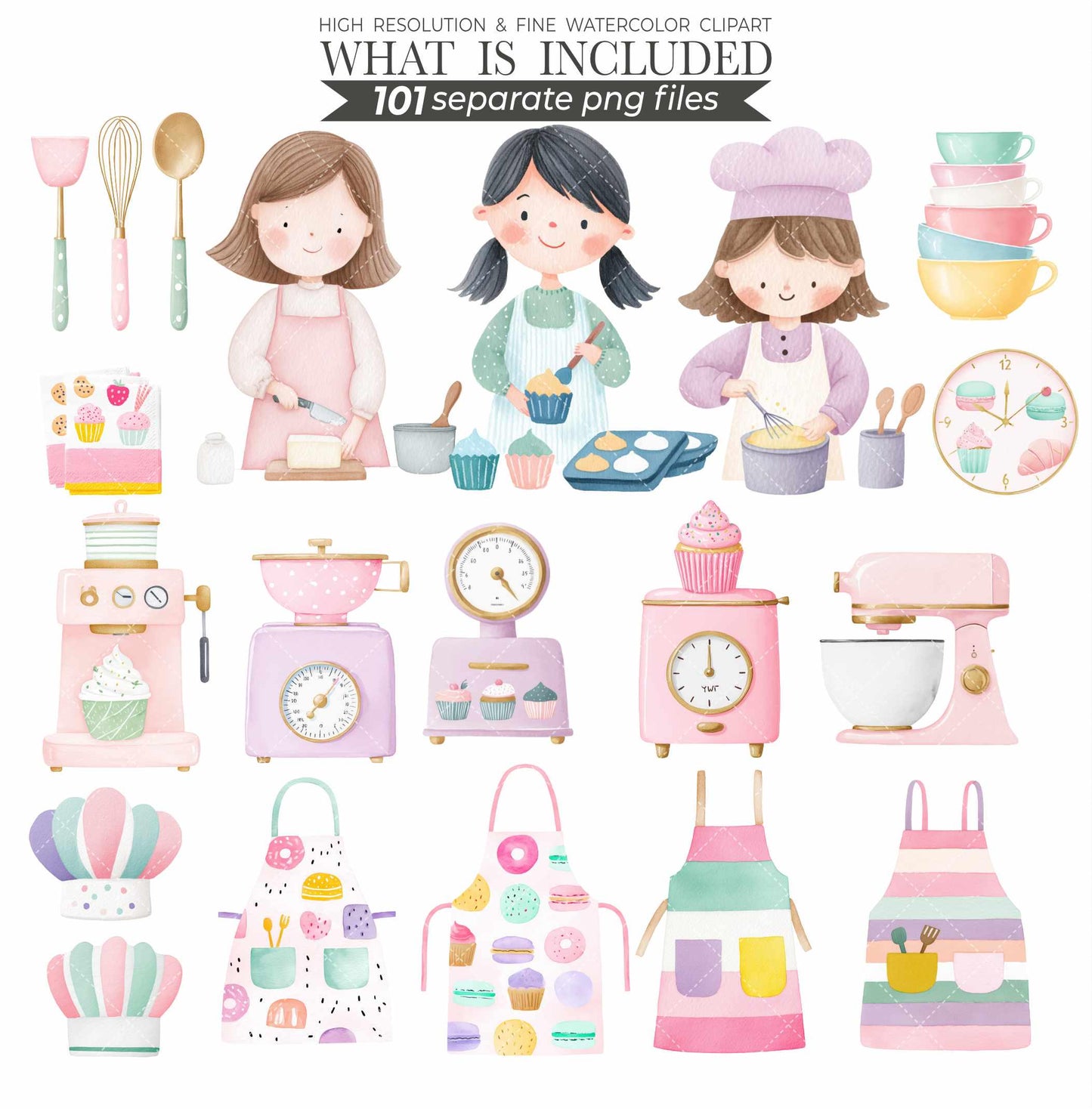 Pastel Sweets Clipart Bundle: Bakery Treats PNG (Digital Download)