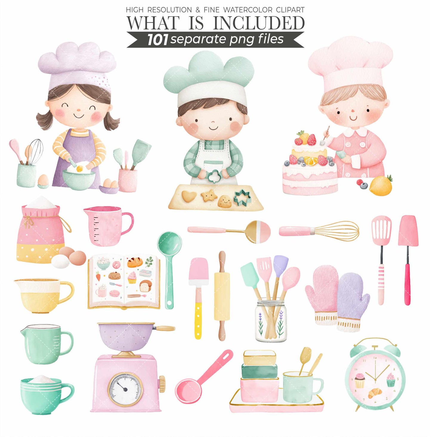 Pastel Sweets Clipart Bundle: Bakery Treats PNG (Digital Download)