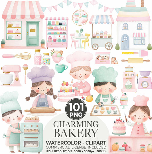 Pastel Sweets Clipart Bundle: Bakery Treats PNG (Digital Download)