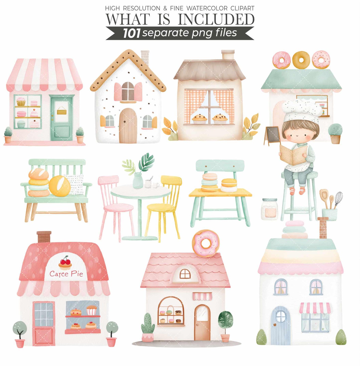 Pastel Sweets Clipart Bundle: Bakery Treats PNG (Digital Download)