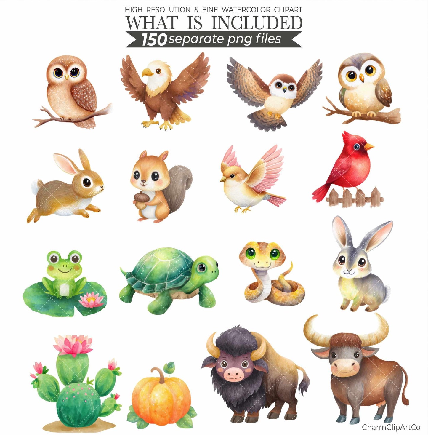 Watercolor Cowboy Clipart Bundle: 150 PNG Designs (Digital Download)
