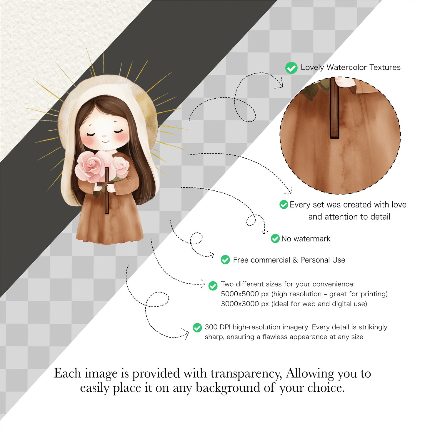 Watercolor Saints Clipart, Faith Cut File, Christians, Jesus, Bible Png, Watercolor Illustration, Digital Download, Catholic Art, Characters